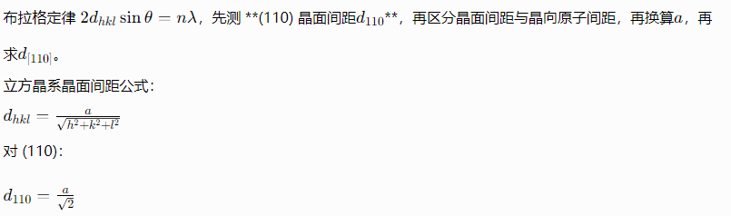 110晶向原子间距及晶向110怎么测量? 110晶向原子间距及晶向110怎么测量?