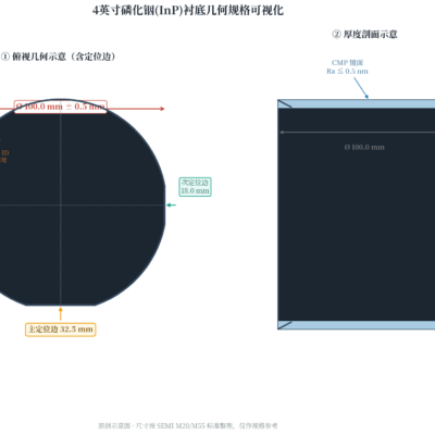 4英寸磷化铟InP衬底几何规格示意图